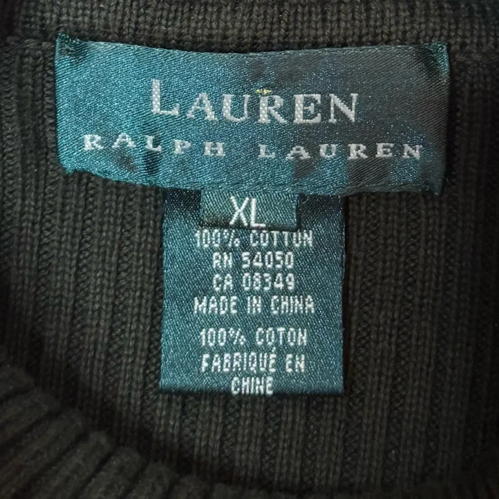 Ralph Lauren Ribbed Turtleneck Sweater Vintage 90s Y2K Olive Green Brown Size XL